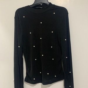 Pearl see through black top